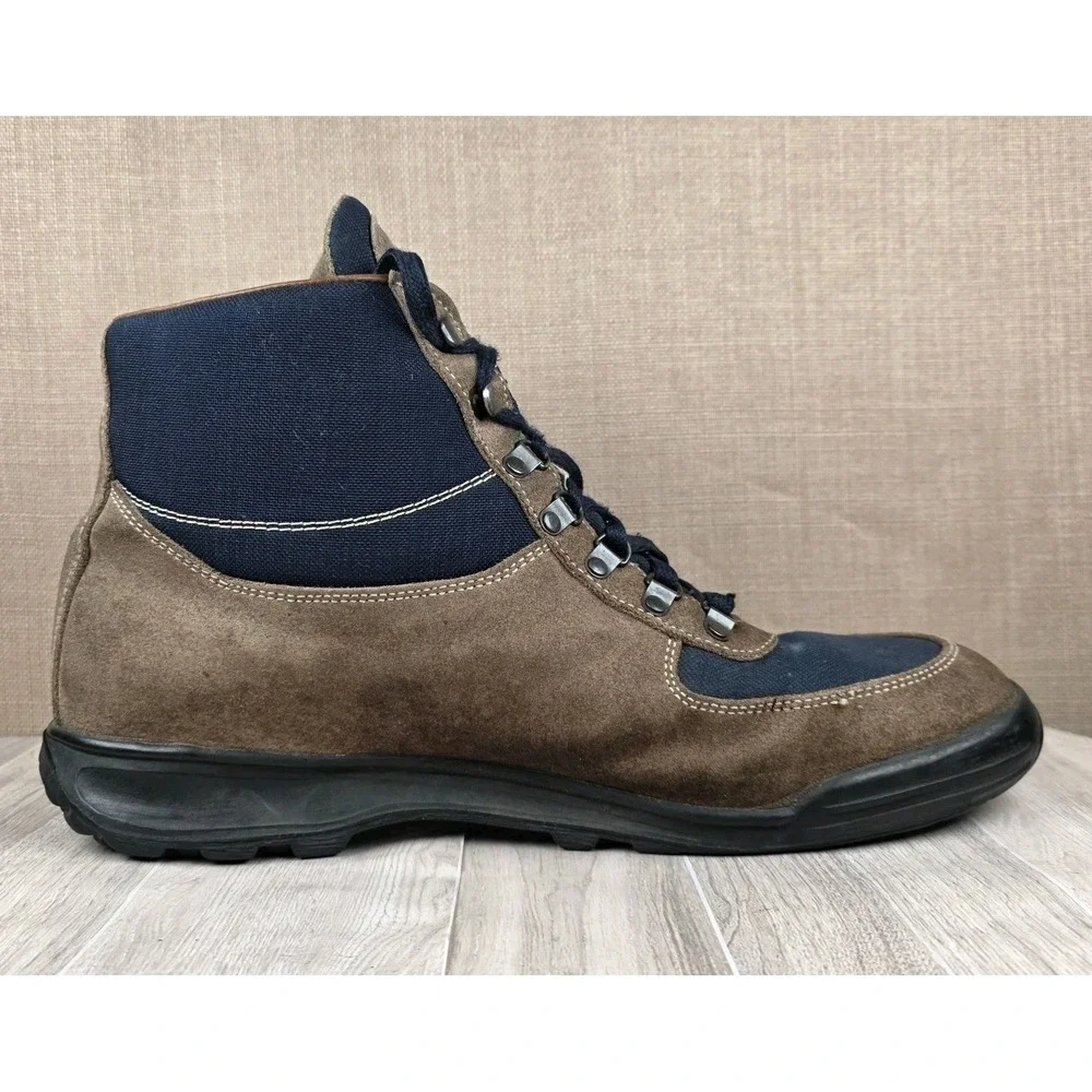 Vintage Vasque Skywalk Gore-Tex Hiking Boots Mens 13M Italy Cow Suede Canvas